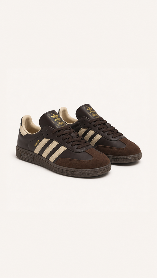 Adidas Samba marron pour homme, vue trois-quarts