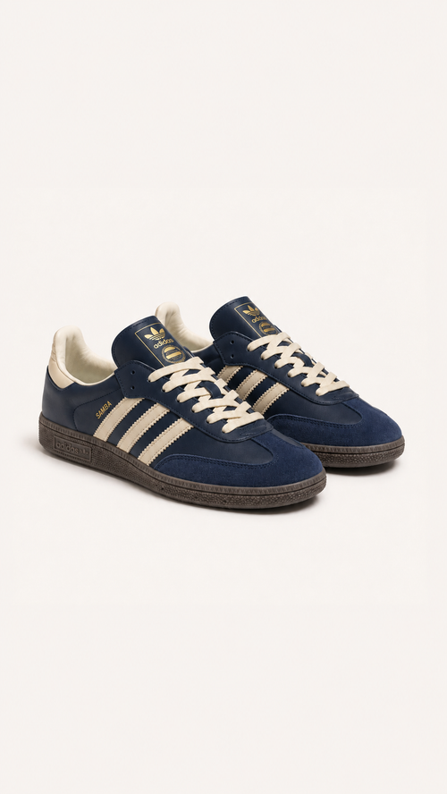 Adidas Samba bleu marine pour homme, vue trois-quarts